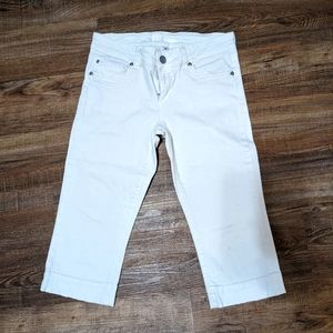 Kut from the Kloth White Denim Capris, Women's 8